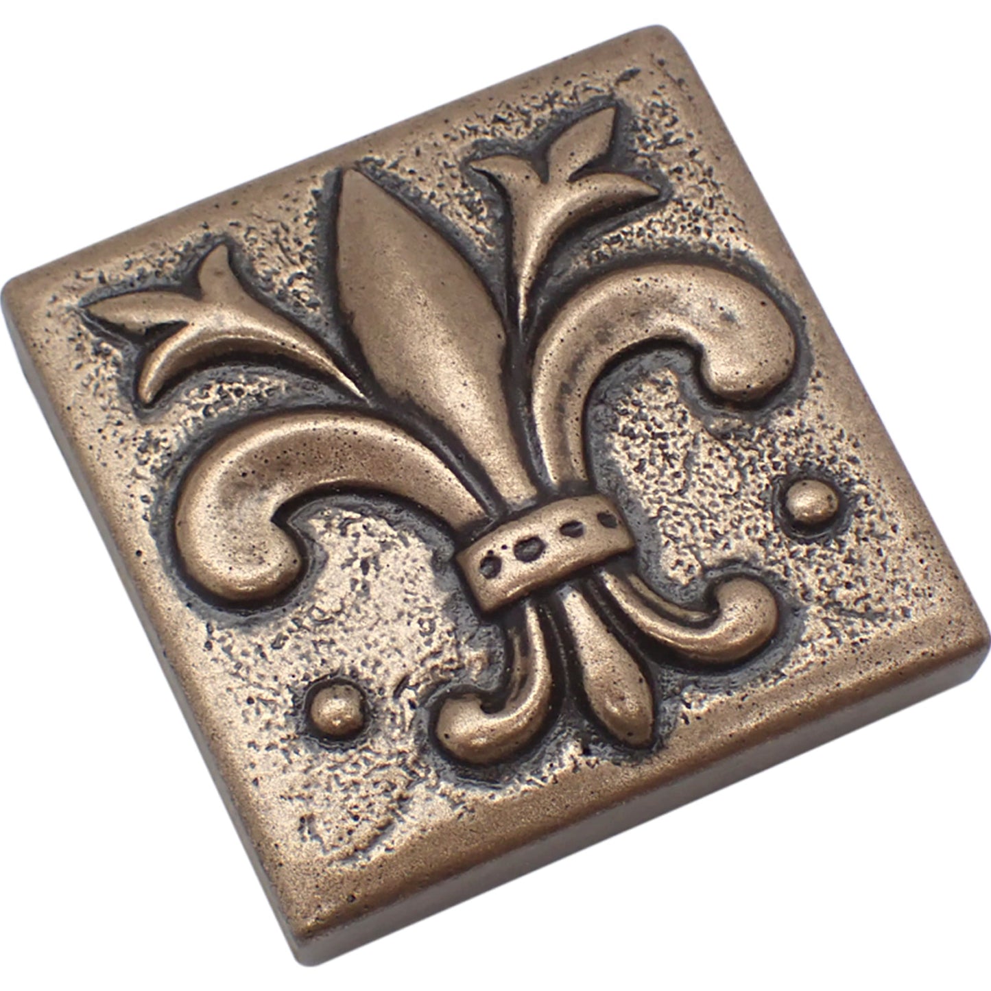 Fleur de Lis - Metal Insert Tile Bronze 2x2 ( PACK OF 8 PIECE)