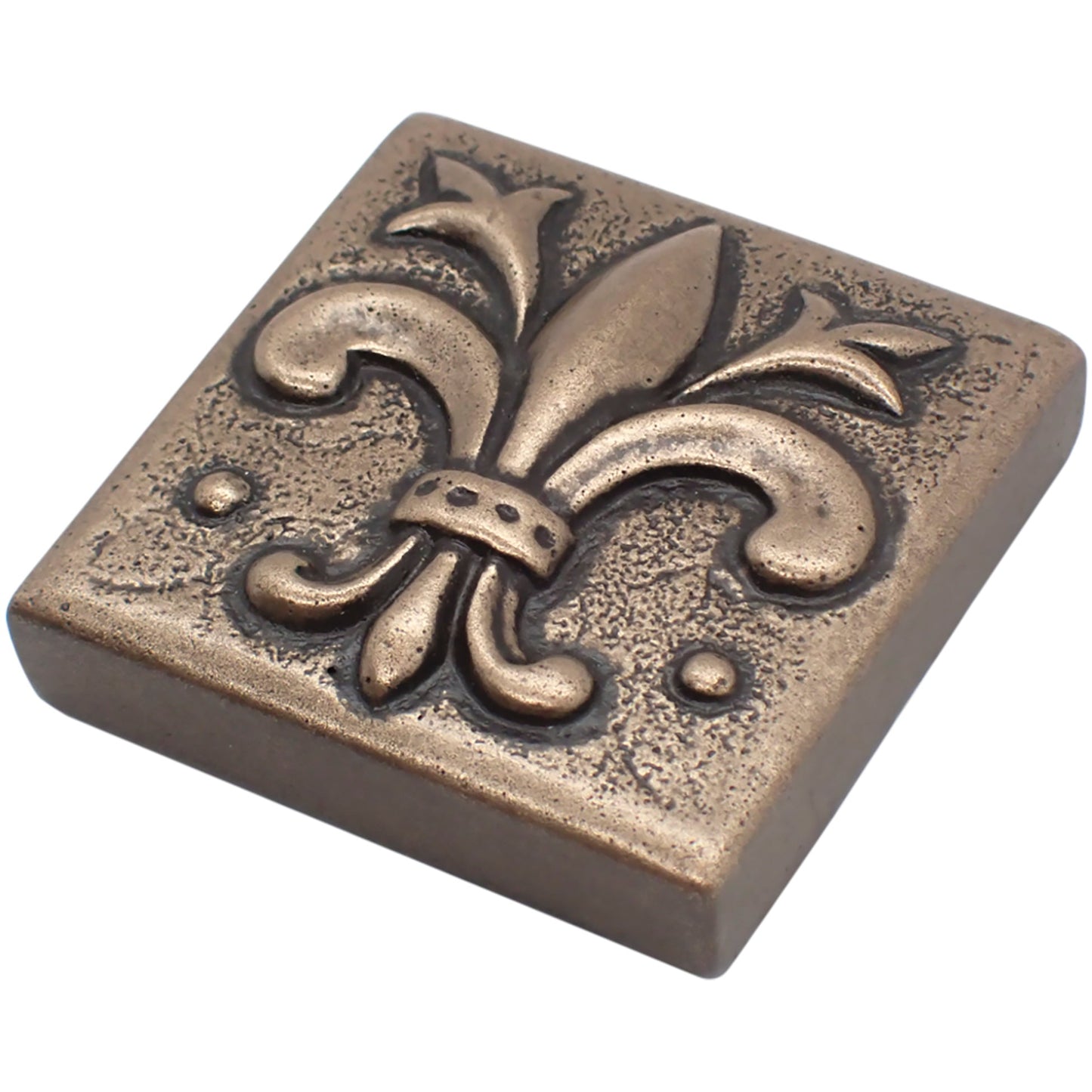 Fleur de Lis - Metal Insert Tile Bronze 2x2 ( PACK OF 8 PIECE)