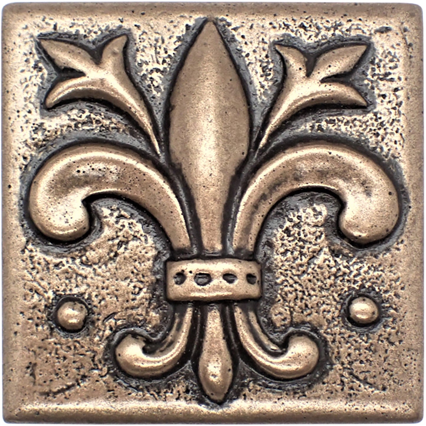 Fleur de Lis - Metal Insert Tile Bronze 2x2 ( PACK OF 8 PIECE)