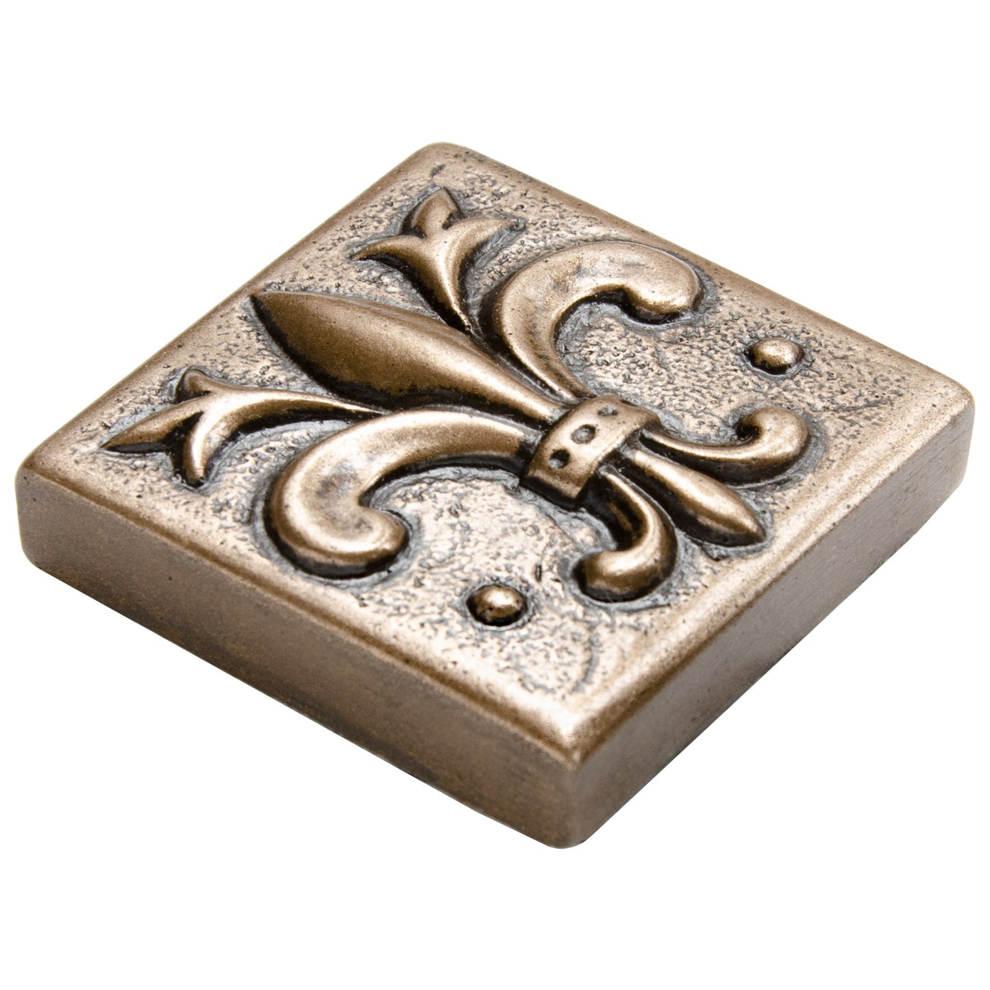 Fleur de Lis - Metal Insert Tile Bronze 2x2 ( PACK OF 8 PIECE)