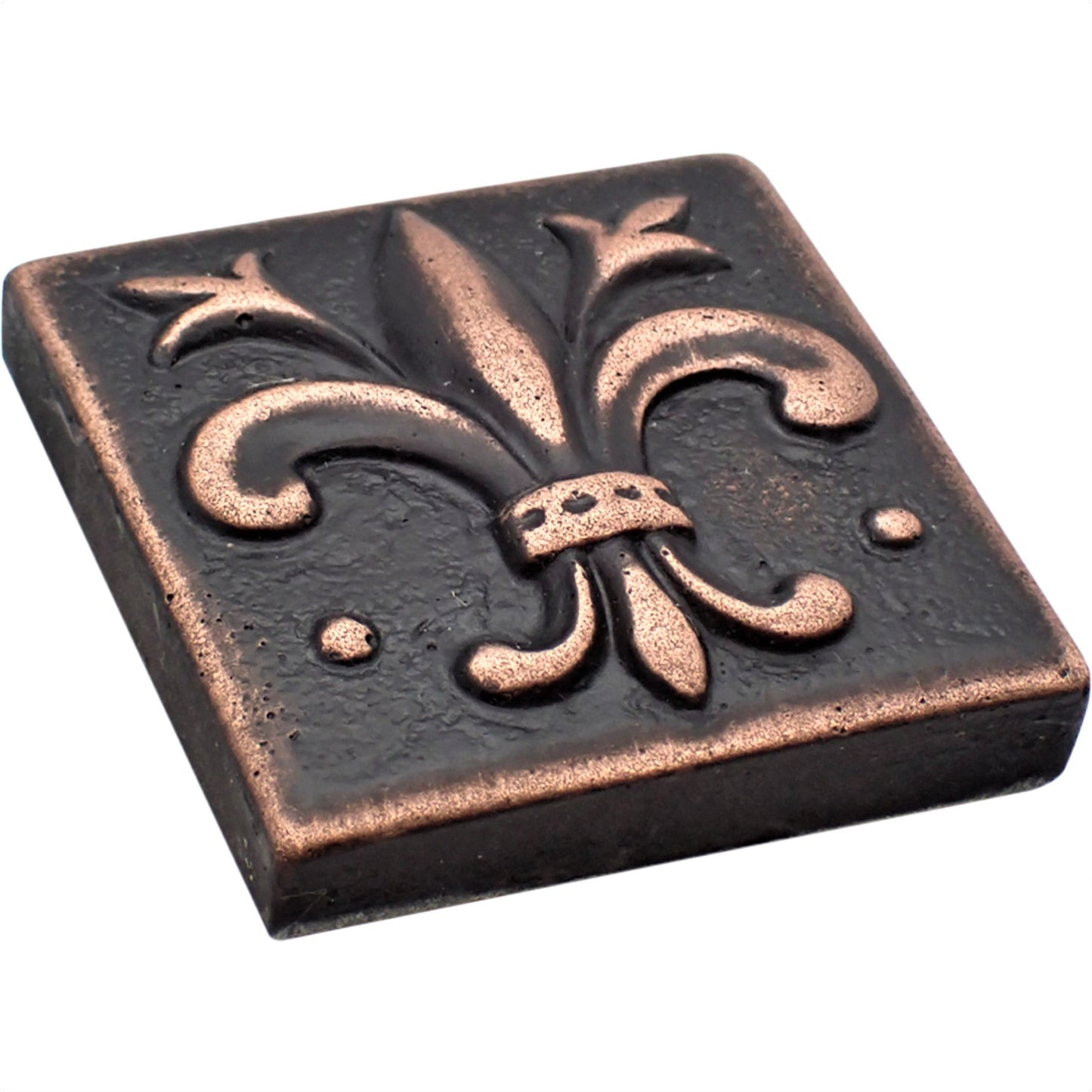 Fleur de Lis - Metal Insert Tile Oil Rubbed Bronze 2x2 ( PACK OF 8 PIECE)