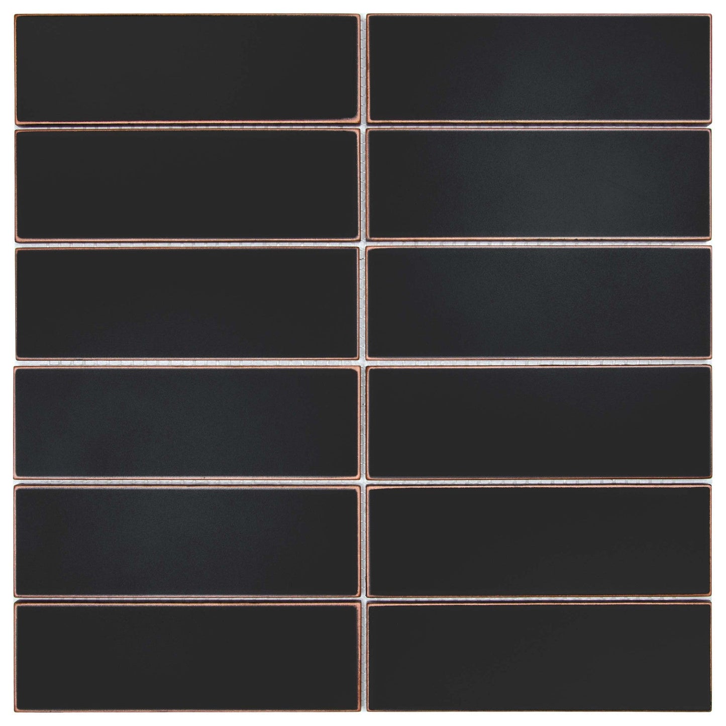 (5 Sqft/ Pack) 12" x 12" Oil Rubbed Bronze Stacked Metal Mosaic Tile – Artisan Crafted Modern Wall Accent for Kitchen & Bathroom