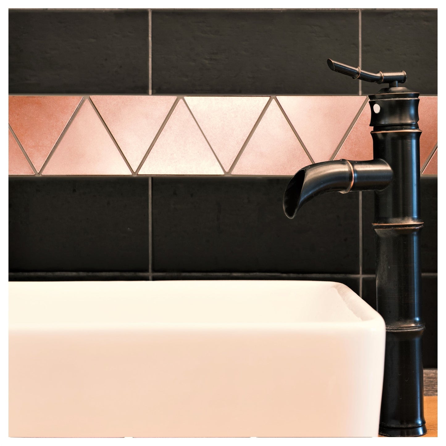 (5 Sqft/ Pack) MetroEdge 12” x 12” Triangle Metal Mosaic Tile – Oil Rubbed Bronze – Modern Wall Accent for Kitchen & Bathroom