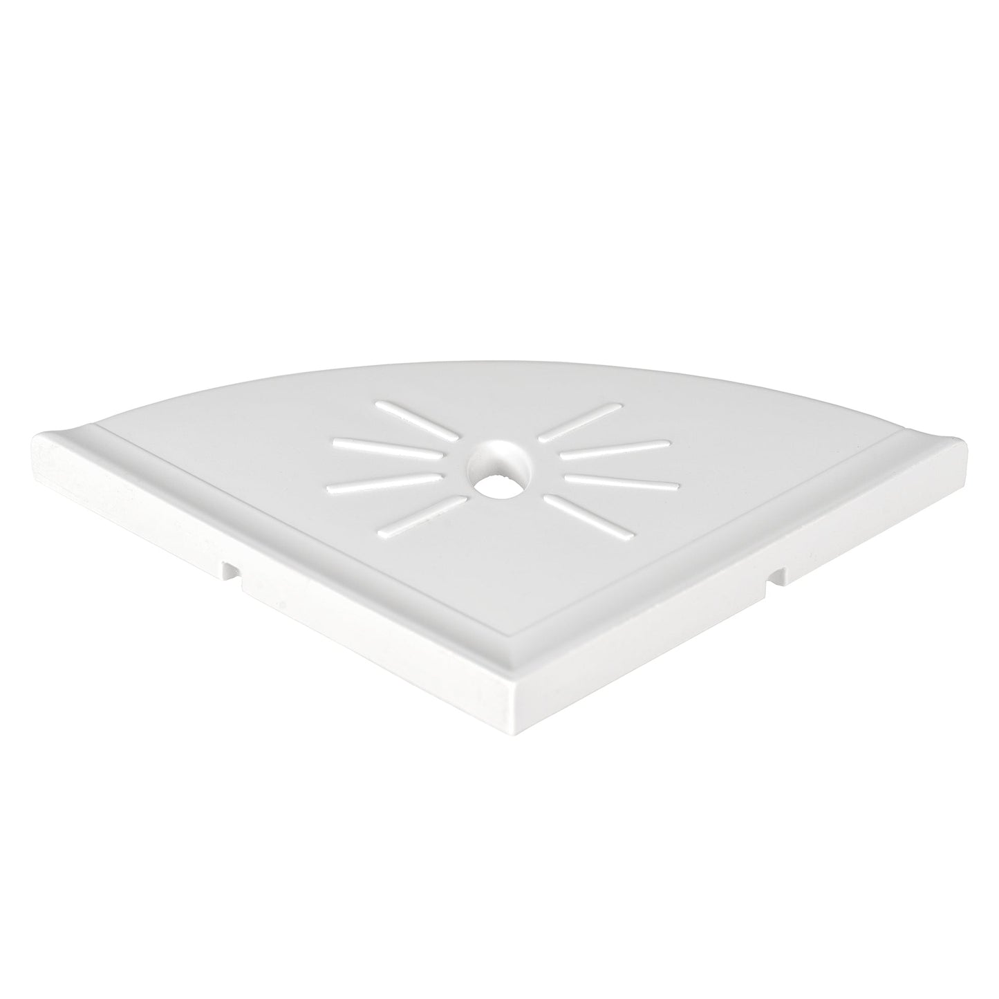 Universal 8.8" Cast Stone Bright White Corner Shelf – Handmade Wall-Mounted Shelf for Bathroom & Kitchen – Modern Flatback Design
