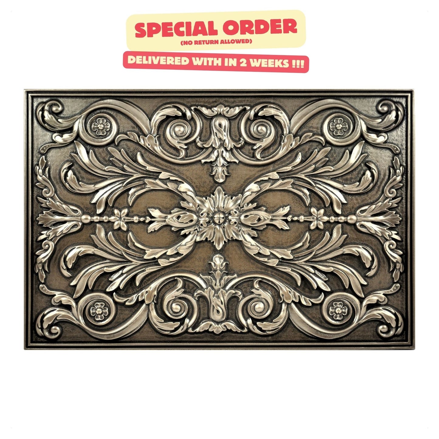 Handmade Savoy Bronze Metal Wall Accent Mural – Fireplace & Kitchen Backsplash Panel – 12” x 18”
