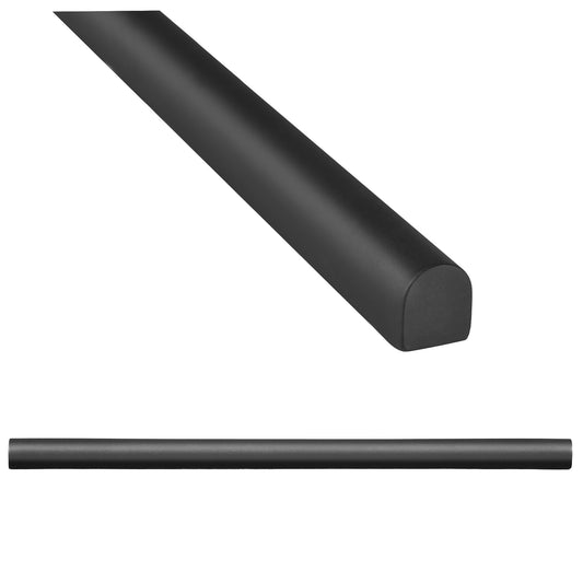 Modula Metal Matte Iron Black Pencil Bullnose Wall Accent Tile Trim – 1/2” x 12” (Set of 5)