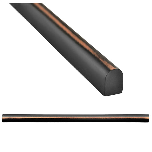 Modula Metal Oil Rubbed Bronze Pencil Bullnose Wall Accent Tile Trim – 1/2” x 12” (Set of 5)