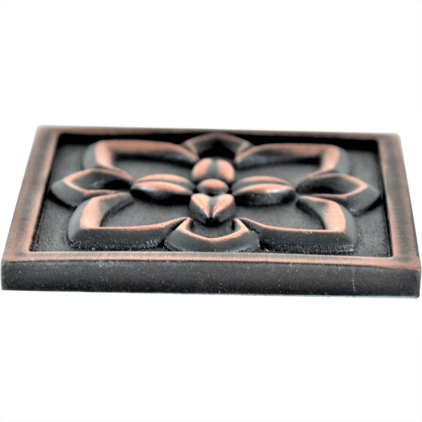 Orion Handmade Oil Rubbed  Bronze Metal Insert Tile – 4” x 4” Decorative Accent (4 Pieces/Box)