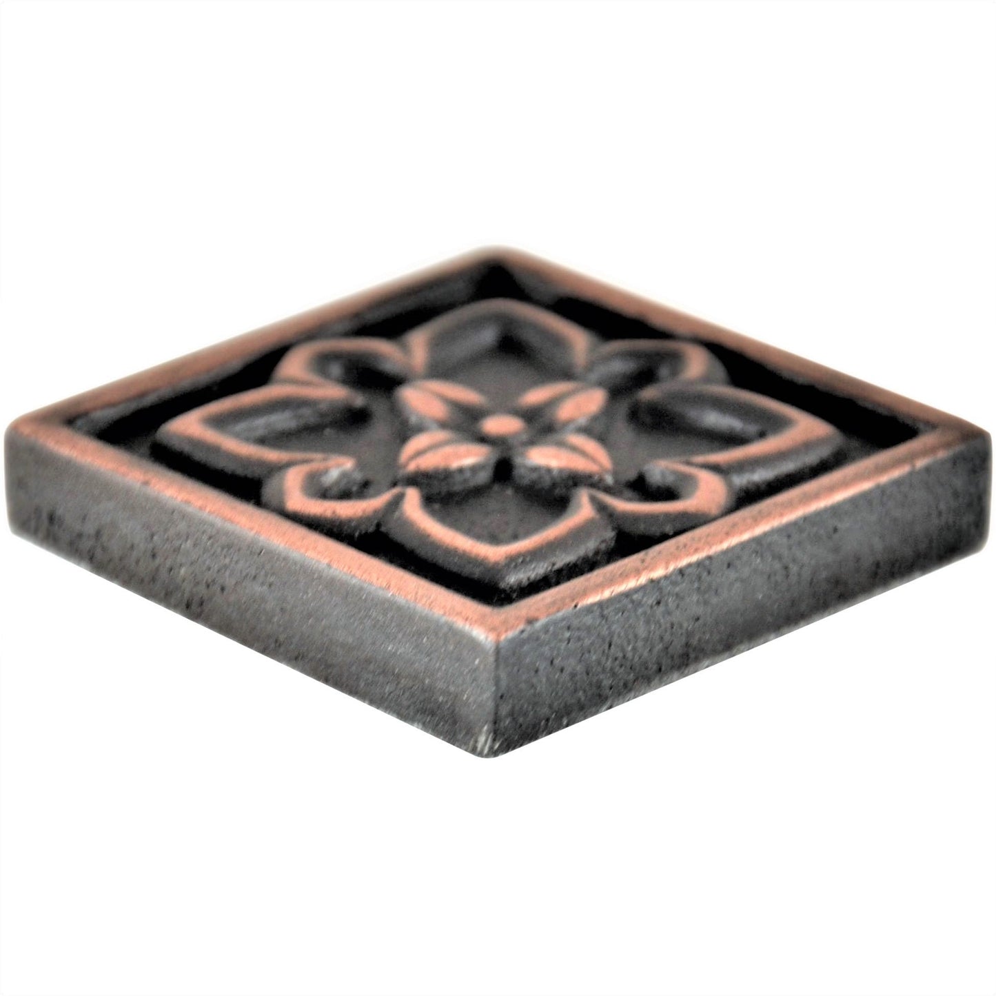 Orion Handmade Oil Rubbed  Bronze Metal Insert Tile – 4” x 4” Decorative Accent (4 Pieces/Box)