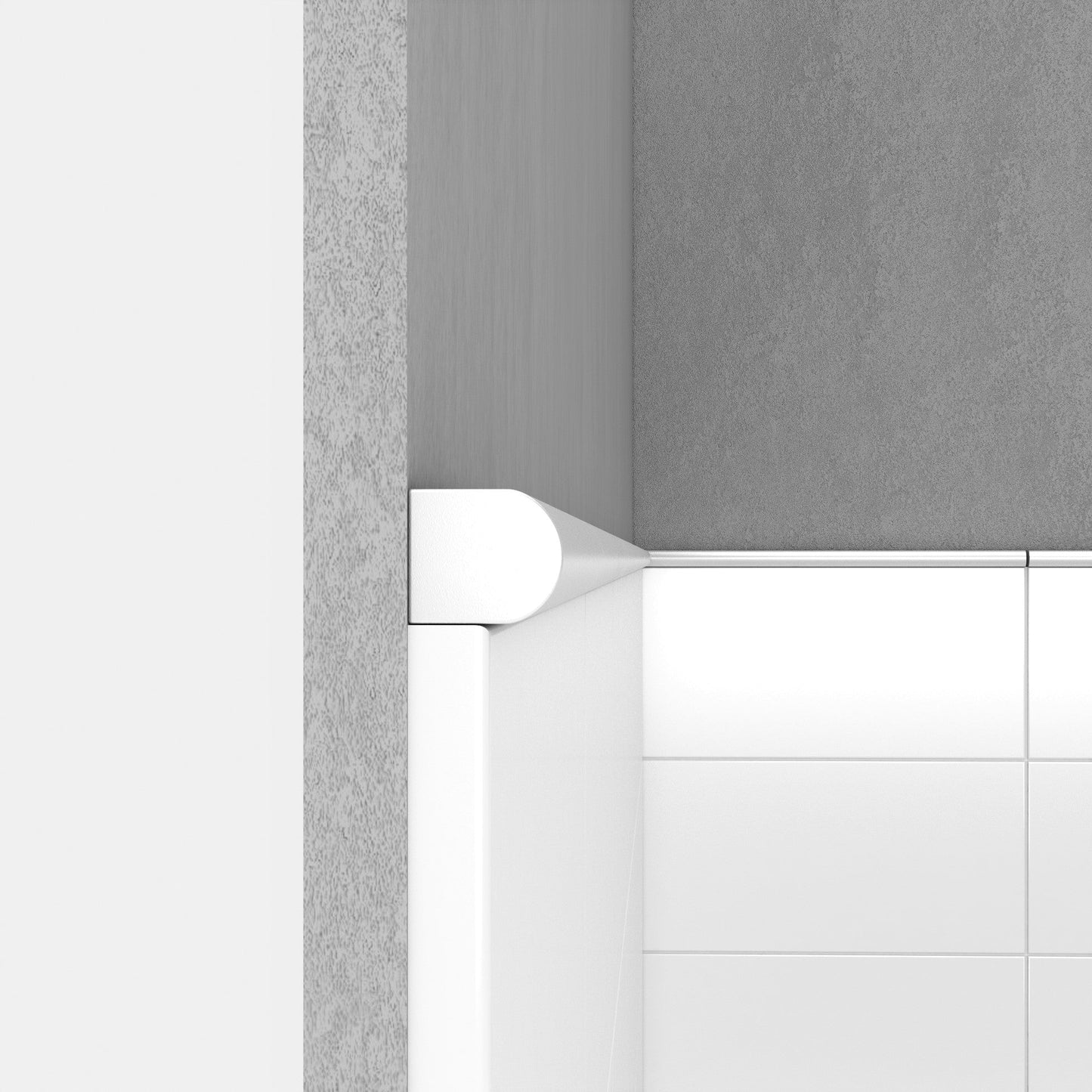 Modula Cast Stone Bright White Pencil Bullnose Wall Accent Tile Trim – 1/2” x 12” (Set of 5)