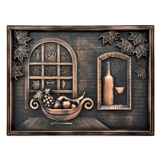 Handmade Toscana Bronze Metal Wall Accent Mural – Fireplace & Kitchen Backsplash Panel – 12” x 18”