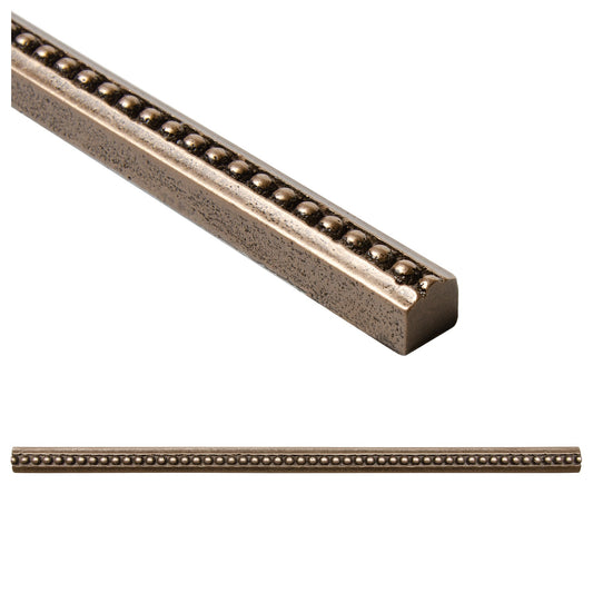 Artisan Crafted Bead Metal Accent Tile Trim – Bronze – 9/16” x 12” (Set of 5)