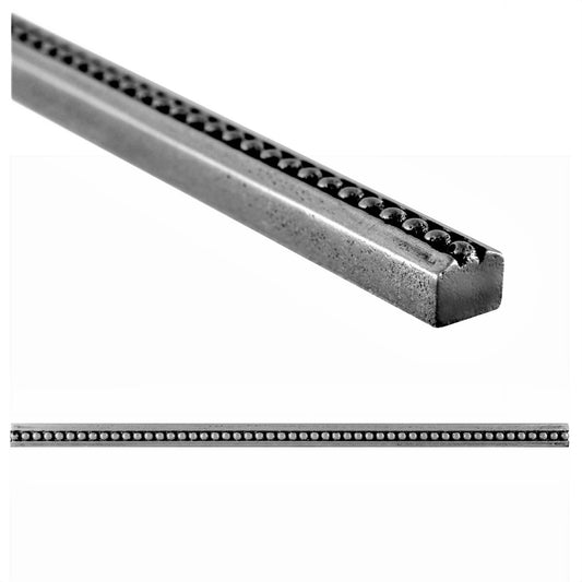 Artisan Crafted Bead Metal Accent Tile Trim – Nickel – 9/16” x 12” (Set of 5)