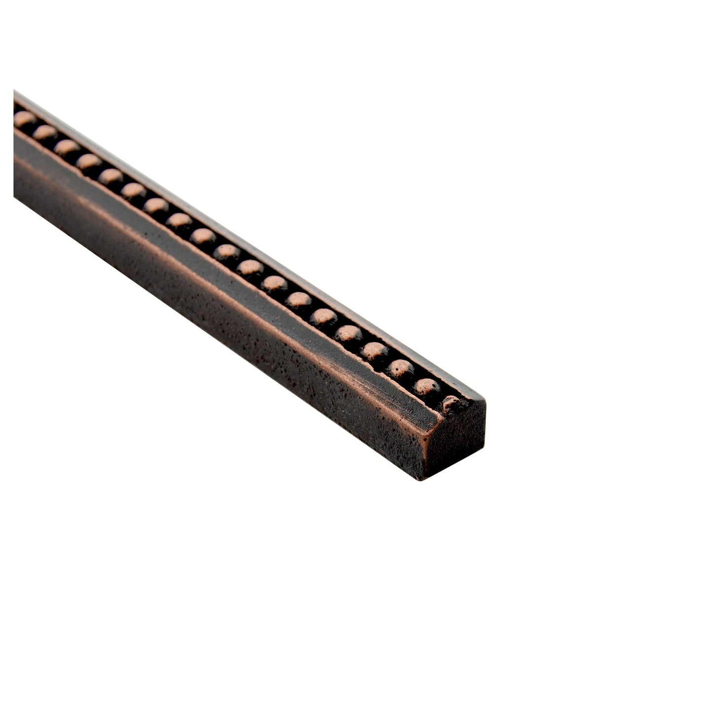 Artisan Crafted Bead Metal Accent Tile Trim –Oil Rubbed Bronze – 9/16” x 12” (Set of 5)