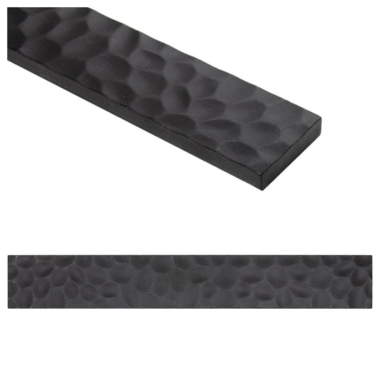 Handcraft Artisan Matte Iron Black Metal Accent Wall Tile Trim – 2” x 12” (Set of 5)