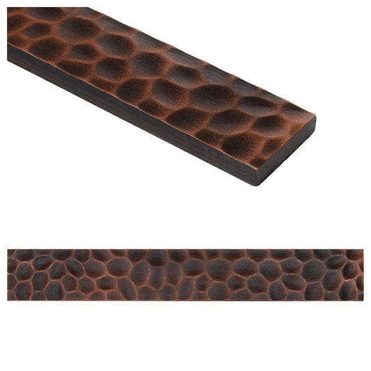 Handcraft Artisan Oil Rubbed Bronze Metal Accent Wall Tile Trim – 2” x 12” (Set of 5)