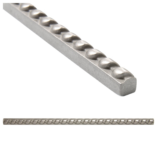 Artisan Rope Nickel Metal Accent Wall Tile Trim - 1/2" x 12" (Set of 5)