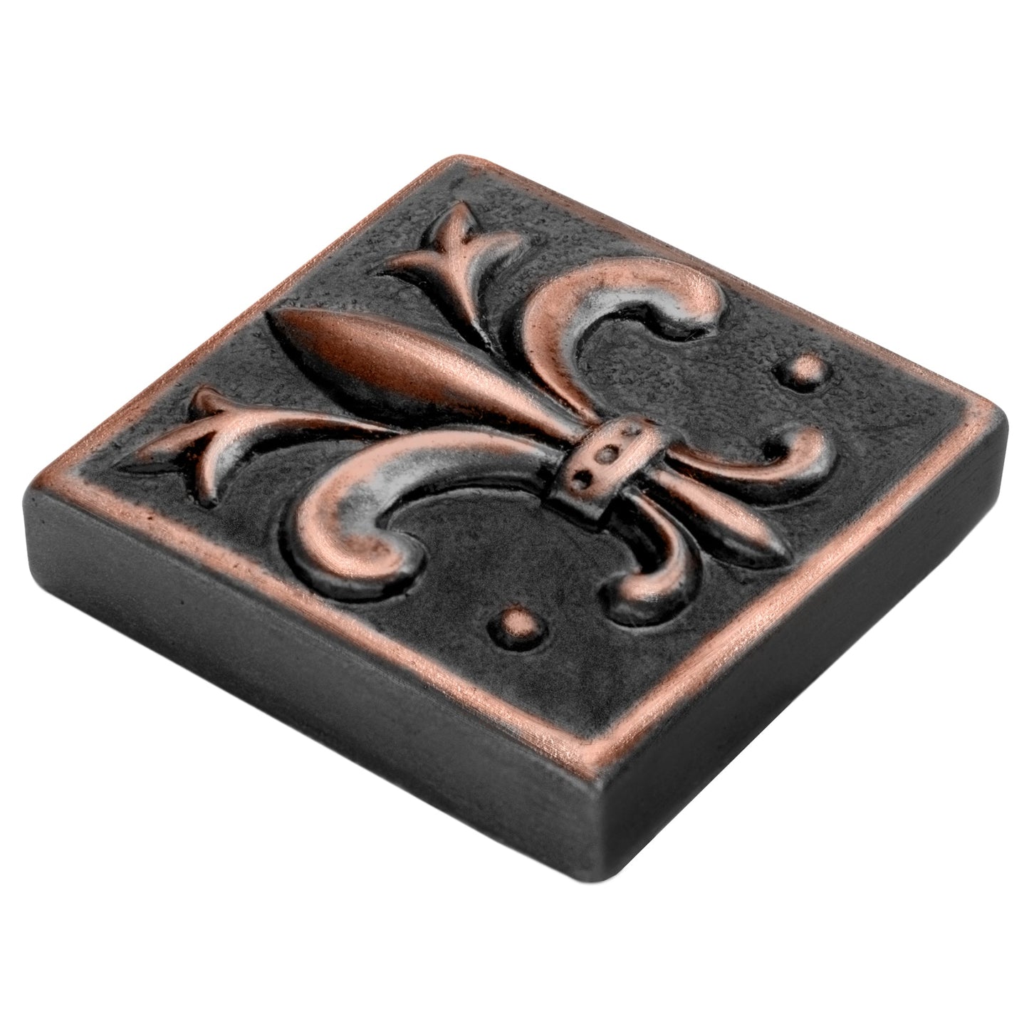 Fleur de Lis  -  Metal Insert Tile Oil Rubbed Bronze 2x2 ( PACK OF 8 PIECE)