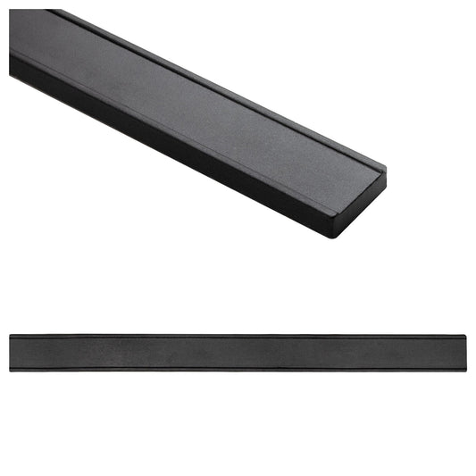 Ponte Artesian Matte Iron Black  Metal Accent Wall Tile Trim – 1” x 12” (Set of 5)