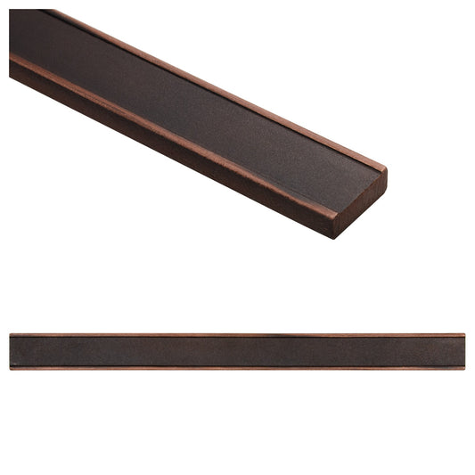 Ponte Artisan Oil Rubbed Bronze Metal Accent Wall Tile Trim – 1” x 12” (Set of 5)
