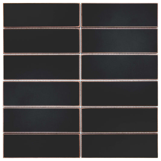 (5 Sqft/ Pack)  12" x 12" Oil Rubbed Bronze Stacked Metal Mosaic Tile – Artisan Crafted Modern Wall Accent for Kitchen & Bathroom