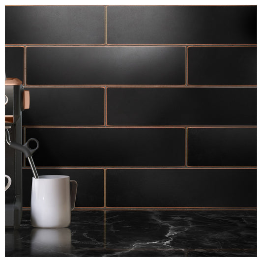 (2 Sqft/ Pack) MetroEdge 3" x 12" Oil Rubbed Bronze Metal Subway Tile – Handmade Modern Wall Accent for Kitchen & Bathroom