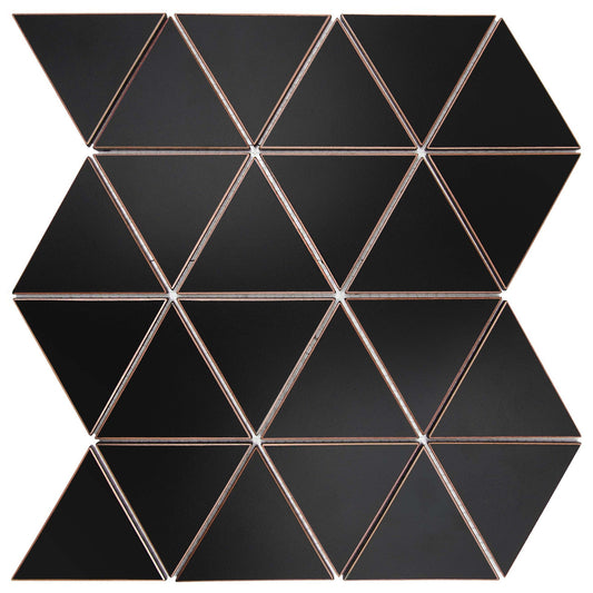 (5 Sqft/ Pack) MetroEdge 12” x 12” Triangle Metal Mosaic Tile – Oil Rubbed Bronze – Modern Wall Accent for Kitchen & Bathroom