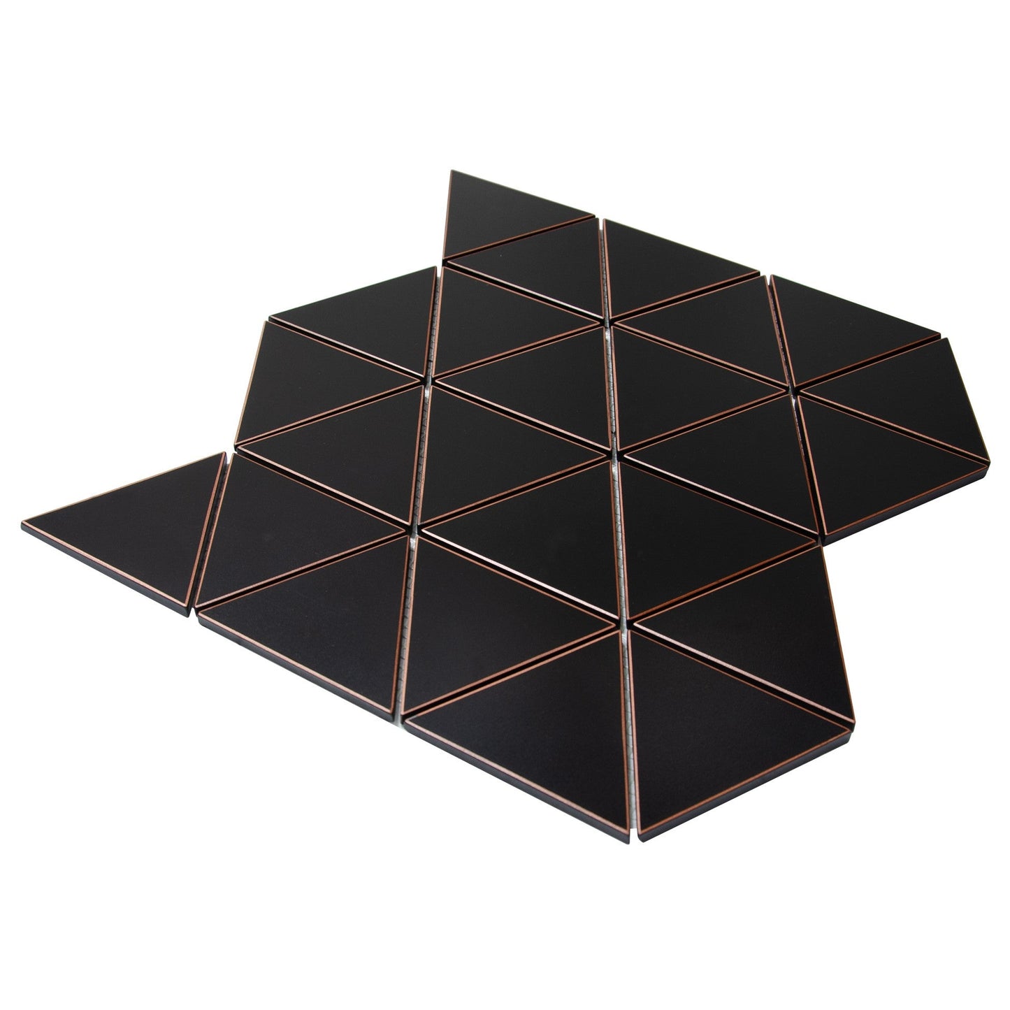 (5 Sqft/ Pack) MetroEdge 12” x 12” Triangle Metal Mosaic Tile – Oil Rubbed Bronze – Modern Wall Accent for Kitchen & Bathroom