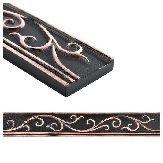 Fiora Artisan Oil Rubbed Bronze Metal Accent Wall Tile Trim – 1.75” x 12” (Set of 5)