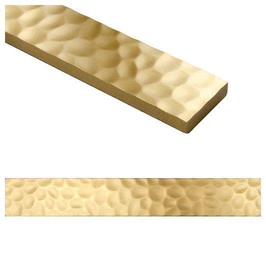 Handcraft Artisan Gold Metal Accent Wall Tile Trim – 2” x 12” (Set of 5)