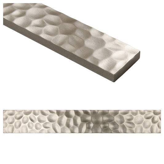 Handcraft Artisan Nickel Metal Accent Wall Tile Trim – 2” x 12” (Set of 5)