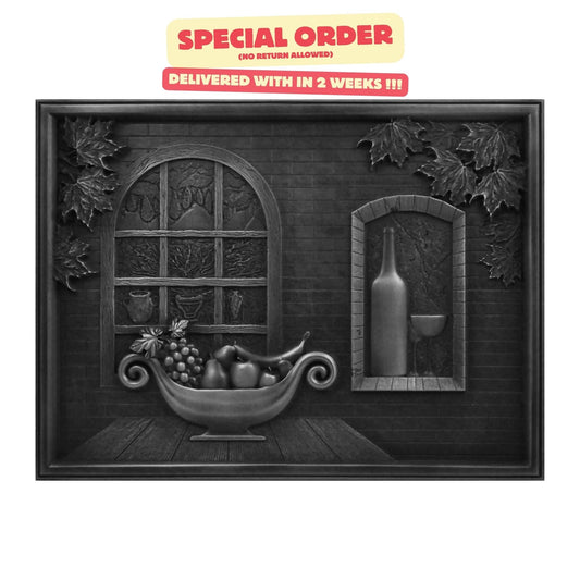 Handmade Toscana Wrought Iron Metal Wall Accent Mural – Fireplace & Kitchen Backsplash Panel – 12” x 18”