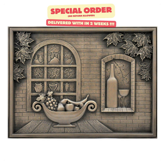 Handmade Toscana Bronze Metal Wall Accent Mural – Fireplace & Kitchen Backsplash Panel – 12” x 18”